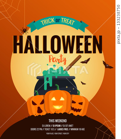 Halloween poster- Flat design 133238750