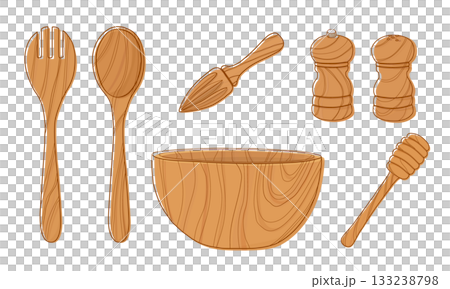木製廚房工具插圖 133238798