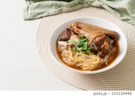 Braised duck noodles with brown soup Braised duck noodles with brown soup 133238948