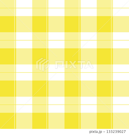 Minimal pastel yellow check seamless pattern. Soft light gingham background for decorative wrapping, textile and modern design. Vector seamless pattern square tile. 133239027