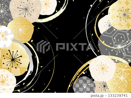 シックな梅の花柄の和風背景イラスト 133239741