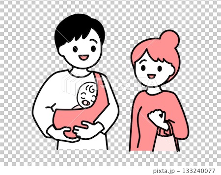 一對帶著嬰兒的夫婦 02 一對帶著嬰兒的夫婦 02 133240077