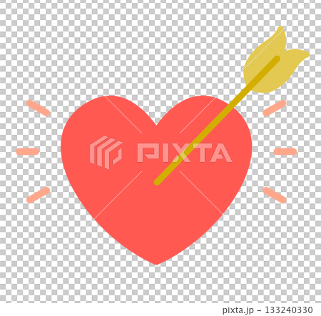 恋の矢がハートに命中するアイコン 恋の矢がハートに命中するアイコン 133240330