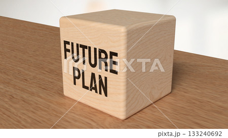 Future Plan Text on Wooden Block with Blurred Background 3d render. Future Plan Text on Wooden Block with Blurred Background 3d render. 133240692