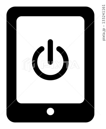 電源マークがついたタブレット端末のフラットアイコン 133241161