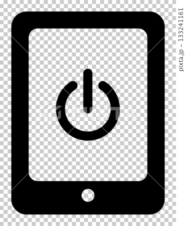 電源マークがついたタブレット端末のフラットアイコン 133241161