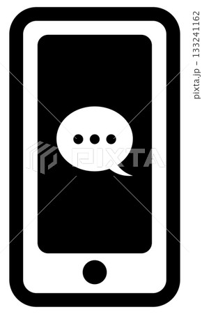 チャットマークがついた携帯電話のフラットアイコン チャットマークがついた携帯電話のフラットアイコン 133241162