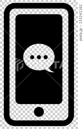 チャットマークがついた携帯電話のフラットアイコン チャットマークがついた携帯電話のフラットアイコン 133241162