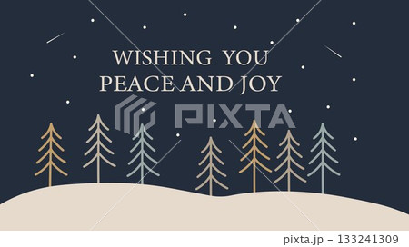 Minimalist Winter Greeting Peaceful Holiday Scene Minimalist Winter Greeting Peaceful Holiday Scene 133241309