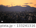 夕暮れ時の新宿 高層階から見た西側の山並みと眼下の街並み 133241316