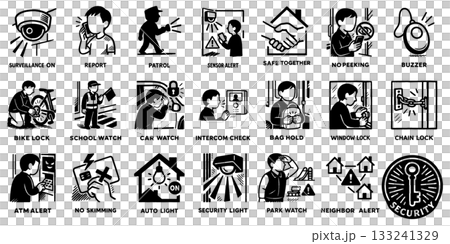 Daily Crime Prevention Icons Pack Daily Crime Prevention Icons Pack 133241329