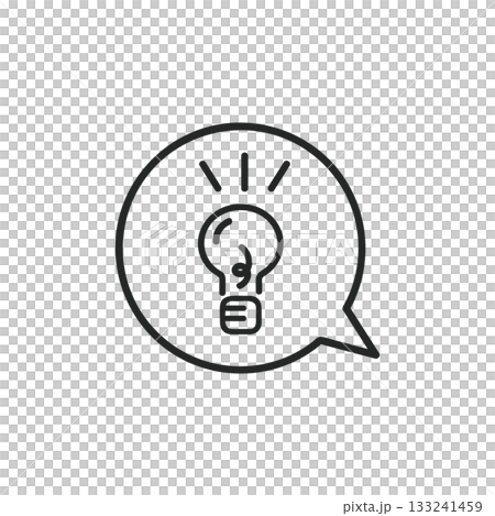 Simple light bulb speech bubble icon 133241459