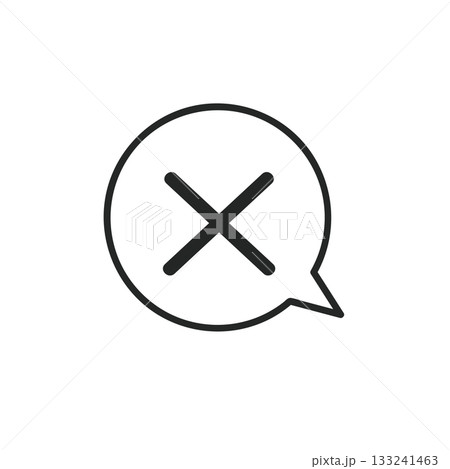 シンプルなバツの吹き出しのアイコン 133241463