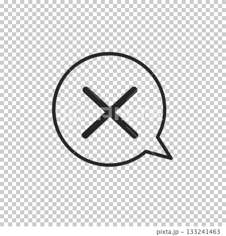 シンプルなバツの吹き出しのアイコン 133241463