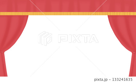 赤い舞台幕の背景イラスト カーテン 赤い舞台幕の背景イラスト カーテン 133241635