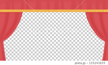 赤い舞台幕の背景イラスト カーテン 赤い舞台幕の背景イラスト カーテン 133241635