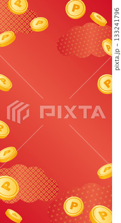 和柄のポイント背景 和柄のポイント背景 133241796