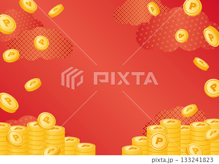 ポイント山分けキャンペーンの和柄背景 133241823