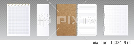 Spiral binder notebooks on transparent background 133241959