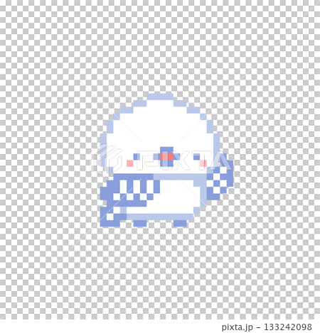 像素畫：一隻藍長尾山雀舉起它的手 133242098