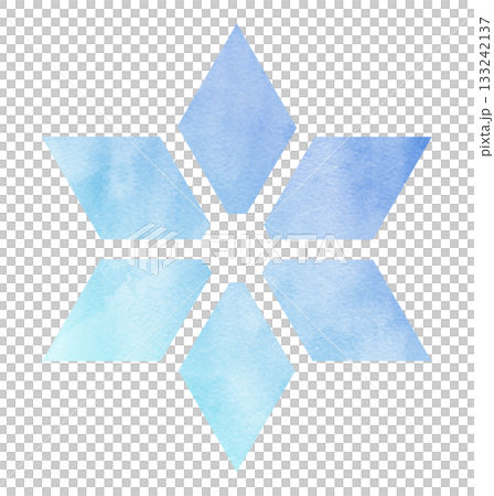 雪の結晶の手描きアイコンイラスト 水彩 グラデーション 雪の結晶の手描きアイコンイラスト 水彩 グラデーション 133242137