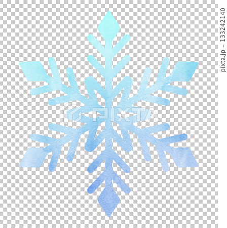 Snowflake hand-drawn icon illustration watercolor gradient 133242140