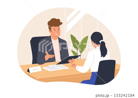 Illustration of Job Interview and Candidate Assessment 133242184