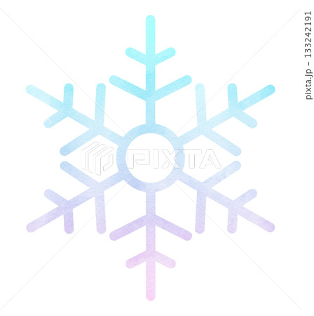 雪の結晶の手描きアイコンイラスト 水彩 グラデーション 雪の結晶の手描きアイコンイラスト 水彩 グラデーション 133242191