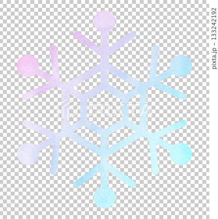 Snowflake hand-drawn icon illustration watercolor gradient 133242192