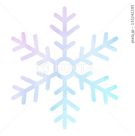 雪の結晶の手描きアイコンイラスト 水彩 グラデーション 雪の結晶の手描きアイコンイラスト 水彩 グラデーション 133242195