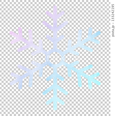 雪の結晶の手描きアイコンイラスト 水彩 グラデーション 雪の結晶の手描きアイコンイラスト 水彩 グラデーション 133242195