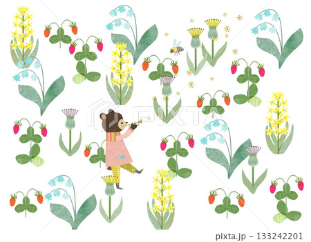 くまと花 133242201