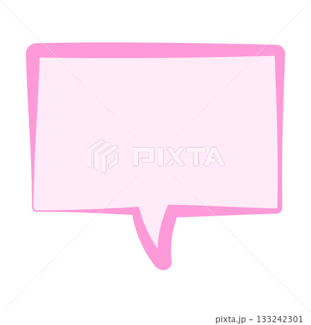 ピンク色の吹き出しイラスト 133242301