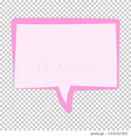 ピンク色の吹き出しイラスト 133242301