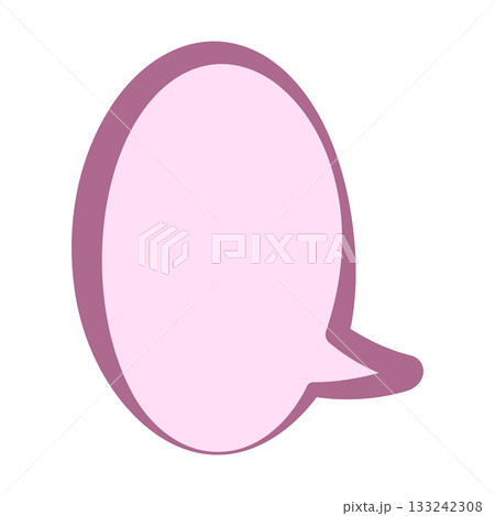 紫色の吹き出しのシンプルなイラスト 133242308