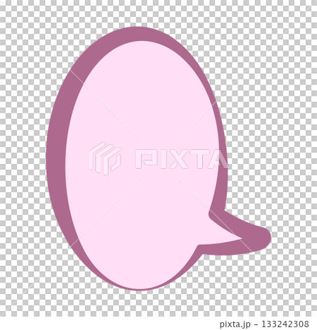 紫色の吹き出しのシンプルなイラスト 133242308