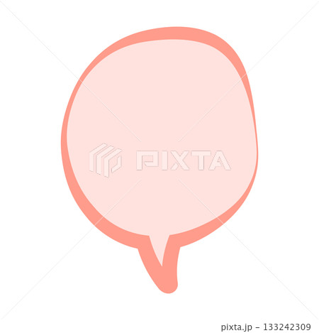 シンプルなオレンジ色の吹き出しイラスト 133242309