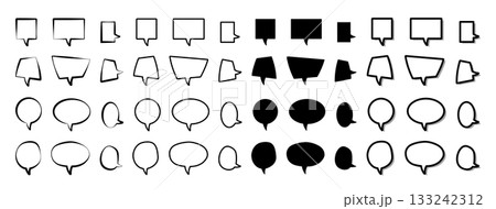 さまざまな吹き出し48個のイラストセット 133242312