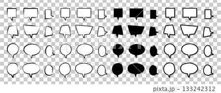 さまざまな吹き出し48個のイラストセット 133242312