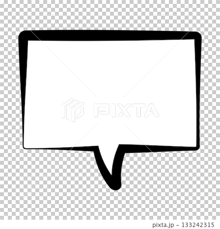 黒色の吹き出しのイラスト 133242315
