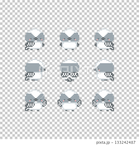 シマエナガの雛のドット絵 シマエナガの雛のドット絵 133242487