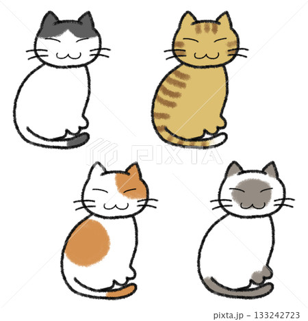 いろんな模様の猫のイラスト いろんな模様の猫のイラスト 133242723