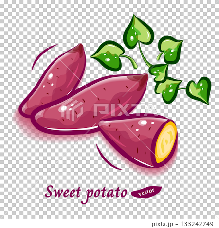 地瓜 | 可愛的蔬菜普普藝術插畫素材 地瓜 | 可愛的蔬菜普普藝術插畫素材 133242749