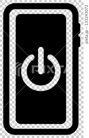 Mobile phone flat icon with a power symbol 133243072