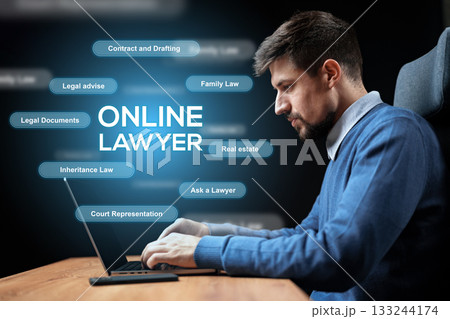 Online lawyer provides legal advice and document preparation services for clients Online lawyer provides legal advice and document preparation services for clients 133244174