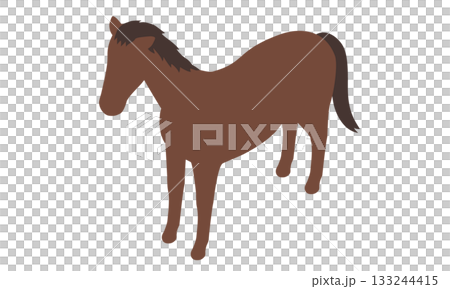 Isometric illustration of a brown horse for the zodiac, Year of the Horse, and New Year's cards Isometric illustration of a brown horse for the zodiac, Year of the Horse, and New Year's cards 133244415