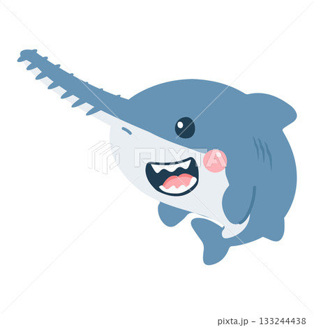 Cute Sawfish Character Design cartoon Cute Sawfish Character Design cartoon 133244438
