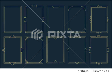 Beautiful and luxury gold line borders 133244734