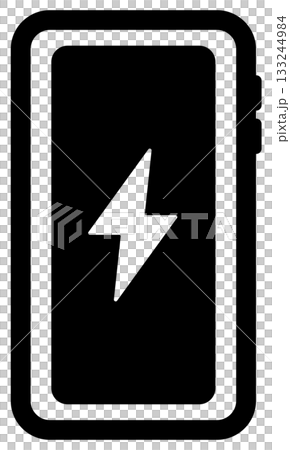 充電中のスマートフォンのフラットアイコン 133244984