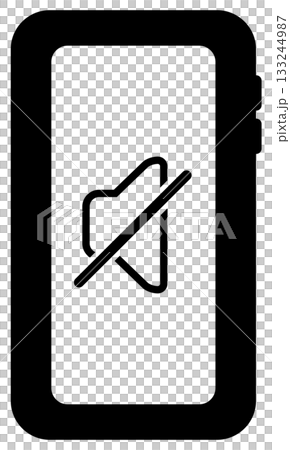 ミュートしたスマートフォンのアイコン ミュートしたスマートフォンのアイコン 133244987